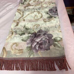 Croscill Chombard Purple Rose Reversible Runner 3'X 13.5” Tassels